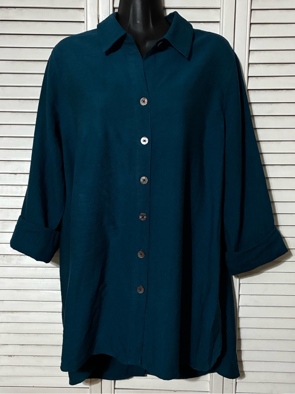 John Mark Teal Relaxed Button-Down Shirt